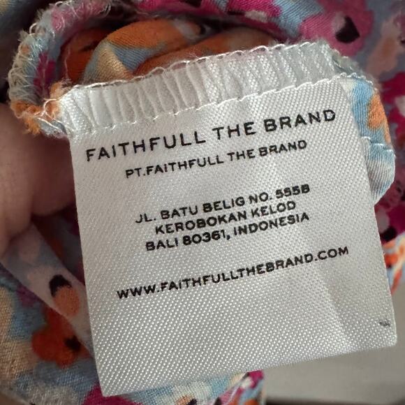 FAITHFULL THE BRAND Daphne Mini Dress Turnesol Floral Print Tie Sleeve 8 Revolve - Picture 6 of 6